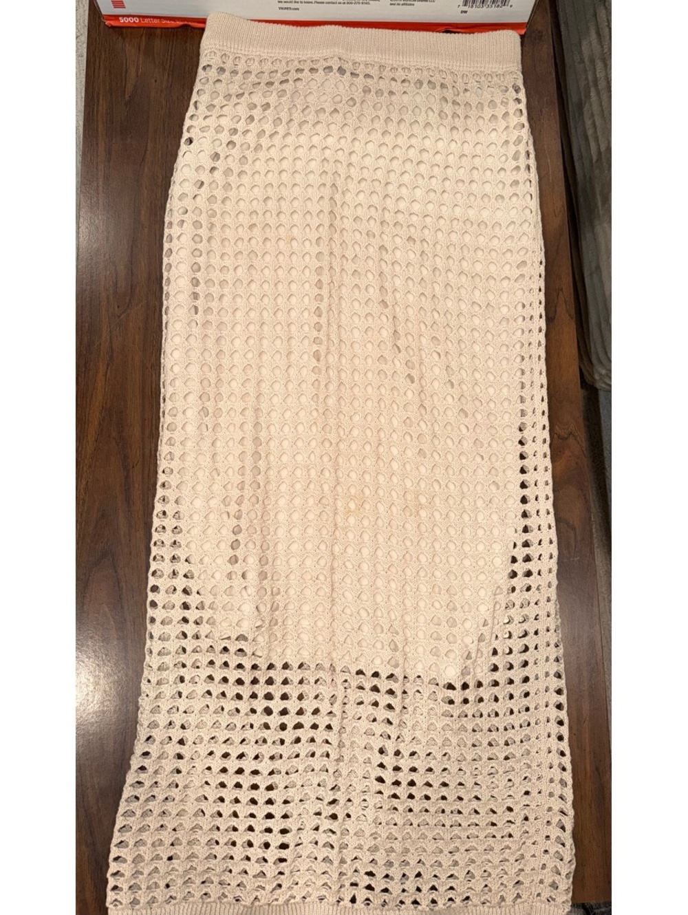 Steve Madden cream crochet midi skirt